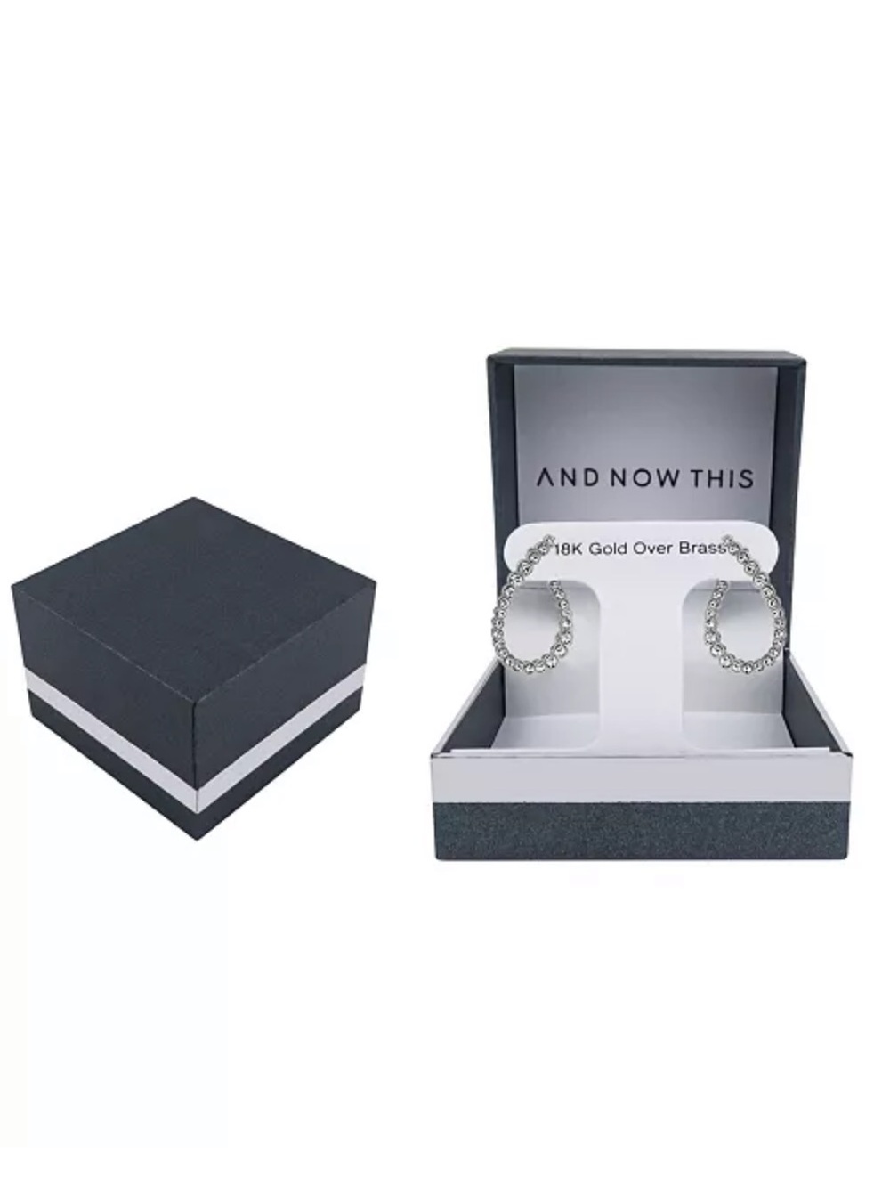 And Now This Silver Crystal Hoop Earrings
